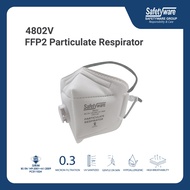 Safetyware 4802V Vertical Fold Flat FFP2 Particulate Respirator w/ Valve I SIRIM DOSH Approved N95 K