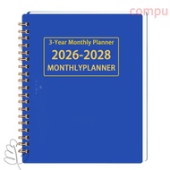 COMPU 3 Years Monthly Planner, A4/A5 2026-2028 Calendar Book, Premium Smooth Writing Yearly Goals An