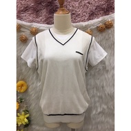 (A84) Korean 2-sleeved V-Neck Shirt - Size M