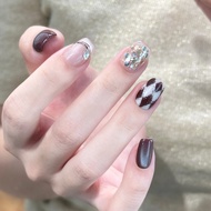 Thai Shop False Nails [DD317]Fashion French Style Flash Drill