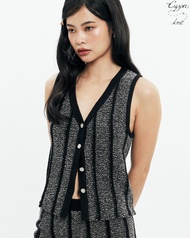 CUPPA - ECLAIR Knit Vest (3 สี) เสื้อกั๊กไหมพรม ทรงผ่าหน้า ติดกระดุม ทอสีเรียบสลับเส้นด้ายเทกซ์เจอร์