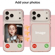 1pc Fashionable Personalized 2-In-1 Phone Case, Pink Frame, Various Life, Family, Wedding, Pet, Souv