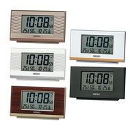 SEIKO Clock Table Grain Body Size: 7.8 X 13.5 3.8 Cm Alarm Radio Waves Digital Step Down Snooze SQ793B