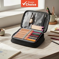 2-Compartment Pencil Storage Box for Teens, Holds 24 Pencils, Universal Zipper Closure  Kotak Penyim