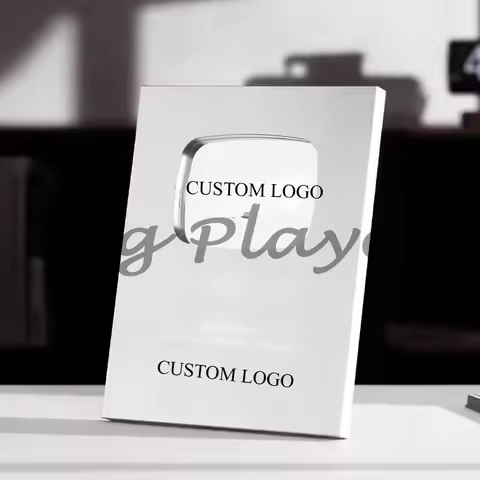 Coolest for YouTube Award Gift Custom Play Button Silver Gold Metal Award Trophy Plaque