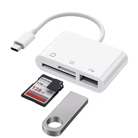 3 In 1 Card Reader Type-C Adapter TF SD Memory Card Reader OTG USB C Card Connector For iPhone Xiaom