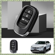 (E L X I) Car Carbon Fiber Key Protective Case Key Shell Protective Cover Car Accessories for Honda Vezel 2021