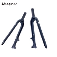 Litepro Folding Bicycle 20 Inch Carbon Fiber Front Fork 406 451 Wheelset Disc Brake Fork 74/100mm For Dahon Fnhon Bike