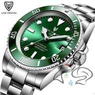 Men's Watch LIGE High-end Customized Calendar Watch Green Water Ghost Men's Watch WaterproofRolex Mechanical Watch