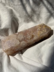 天然水晶 櫻花瑪瑙柱 成型大花型 球狀晶體水晶洞 櫻花瑪瑙 擺設