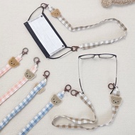 // Embroidered Bear Mask Chain Anti-Drop Glasses Lanyard Clip