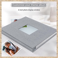 (KYSB) Photo Album Self Adhesive Grey Photo Album with Picture Display Window40 Pages DIY Scrapbook 