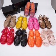 2023 New Summer Adult Flat Roma Sandals Women Fashion Soft Sole Jelly Shoes Ladies Melissa Comfortable Beach Shoes SM120