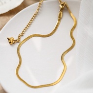 Original 916 Gold Womens Snake Bone Chain All Match Necklace Simple design temperament fashion jewel