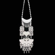 Sichuan Liangshan New Style Imitation Silver Long Badge Necklace Miao Silver Women's Ethnic Jewelry 