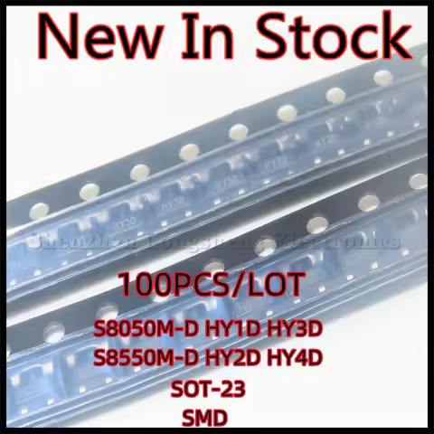 100PCS/LOT S8050M-D HY1D HY3D S8550M-D HY2D HY4D SOT-23 SMD triode New In Stock Original