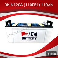 3K Battery รุ่น N120A (110F51) แบตเตอรี่ ใส่รถบรรทุก แบตรถไถ แบตรถ10ล้อ