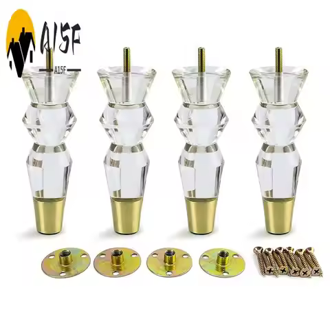 A15F-6.9Inch Acrylic Furniture Legs Replacement Sofa Feet Cabinet Modern Clear Decor DIY Legs Bed Fe