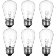 Mentol Lampu Gantian S14 untuk Lampu Rentetan, Tapak Standard Sederhana E26 11 Watt, Mentol Kaca Jel