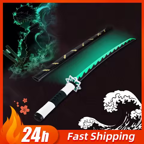 103cm Demon Slayer Katana Nichirin sword Light-Up Shinazugawa Sanemi Cosplay Prop Samurai swords Pla