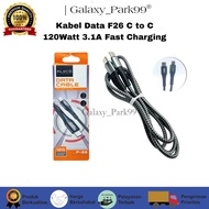 Fleco F26 C To C 120watt 3.1A Data Cable Support Fast Charging | Cable Casan C To C GLX