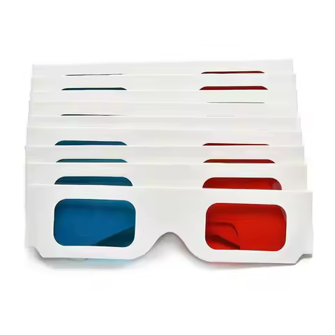 Red Blue Cyan 3D Glasses Movie Game Glasses Cardboard Paper Glasses Portable Universal 3D Gaming 3D 