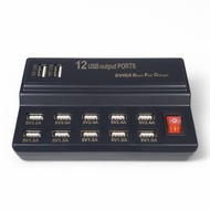 USB Hub Charger 12 Port 5V/12A 60W EU Plug with Switch