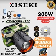 SENTER KEPALA KISEKI MODEL ZOOM DUAL LED PUTIH DAN KUNING 10DL/12DL/13DL
