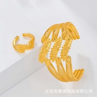 Fashion Hollow Bracelet Ring Exaggerated Set Jewelry Dubai Bridal Open Carved Bracelet Ring Jewelry