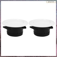 [L E U R] 2 Pieces ABS Adjustable Air Vent Round Soffit Exhaust Vent White Inline Duct Fan Outlet Ve