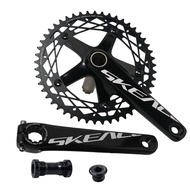SKEACE Fixed Gear Crankset 49T Crank Arms For Bicycle 165mm Aluminum Alloy Integrated Square Hole Cr