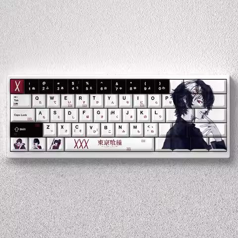 PBT Keycaps JUZO SUZUYA 73 Keys Dye Sub Cherry Height Blue Anime Comic Tokyo Ghoul 60% 65% 68% Mecha