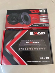 4500บาท ปรี7แบนด์ EXAD รุ่น EX-719 ปรีปรับเสียงติดรถยนต์ พร้อมแหลมจาน