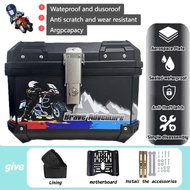 OFFER Motorcycle Top Box 36L 45L 57L With Base Plate Safety Box Motorbike ABS Case Kotak Belakang Co