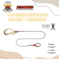 Proguard 1.8m Single Kernmantle Lanyard with Large Hook and Carabiner Body Harness PFP-LY1-KM18LH SI