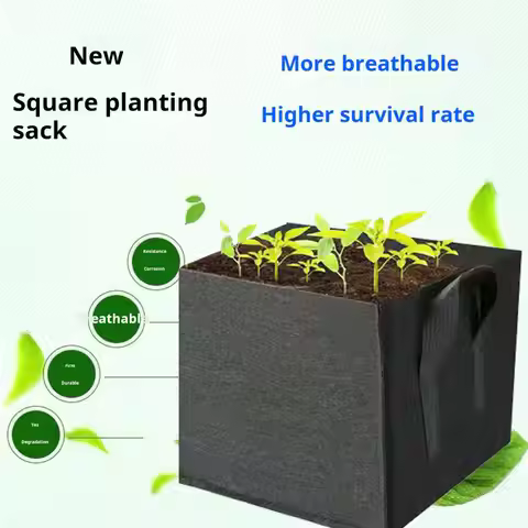 Sturdy Felt Grow Bag Square Plant Nursery Bag with Detachable Beams for Tomato Cucumber Plants for V