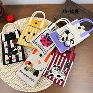 beg tangan wanita beg sling perempuan Cute Cartoon Knitted Bag Fashionable All-Match Messenger Bag H