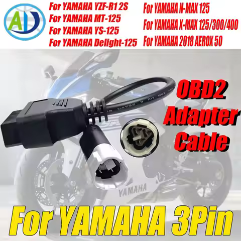 For Yamaha 3 Pin OBD2 Diagnostic Cable for YZF-R1 2S,MT-125,YS-125,Delight-125,N-MAX 125,X-MAX 125/3