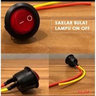 MERAH TOMBOL Red round on off button switch + cable on off switch button