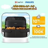 Nồi Chiên Không Dầu Philips 2 ngăn NA150/00 - 7L - Hàng Chính Hãng