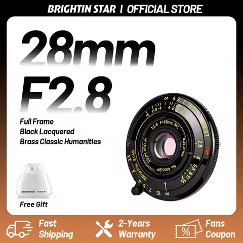 Brightin Star 28mm F2.8 Full Frame Manual Focus Lens for Leica M Mount Camera Lens Compatible with M