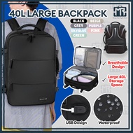 MR 40L Large Capacity Travel Backpack Expandable Storage Waterproof 15.6 Inch Beg Travel Beg Besar 旅