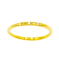Happy Jewelry แหวนสไตร์มินิมอล เพชร 3 เม็ด ทองแท้ 9k 37.5% เพชรเกสร ME750
