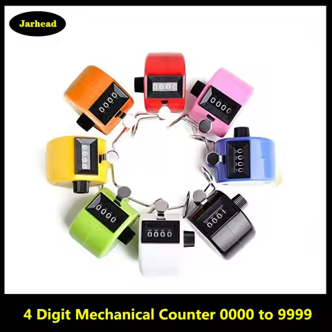 4 Digit Mechanical Counter 0000 to 9999 4 Digit Number Manual Mechanical Clicking Hand Counter For S