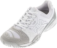 Fila Women`s Cage Delirium Tennis Shoes White and Metallic Silver 9.5 US