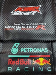 Carbon Universal King Drag Dragster Red Bull Racing Motor Seat Cover Duduk LC135 EX5 125Z Y15 Y16 RSX RS VF3I