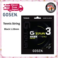 [GOSEN] G-TOUR 3 16LGA (1.28mm) Tennis String - Black for Superior Performance - Direct Form JAPAN