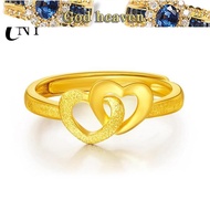 Heart-shaped vintage ladies ring 916 gold true 916 gold thick 916 gold pure yellow 916 gold jewelry 