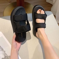 2023 Thời Trang Mới Mùa Hè Dép Quai Ngang Bánh Nướng Xốp Có Khóa Dán Đi Biển Thoải Mái Cho Nữ Đế Dày