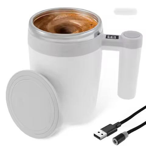 Upgrade Self Stirring Mug, Rechargeable Automatic Magnetic Stirrer Coffee Cup 400ml Stainless Steel 